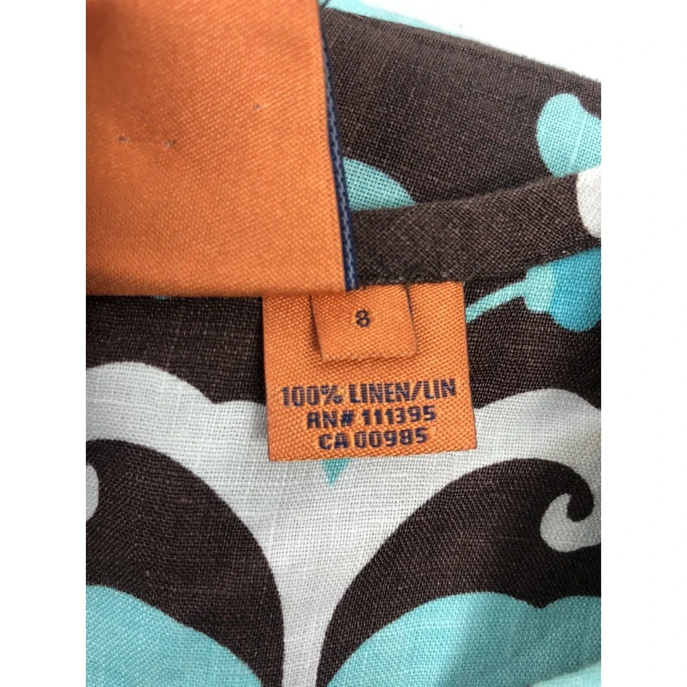 Tory Burch Womens 8 Dress 100% Linen Multicolor Tunic